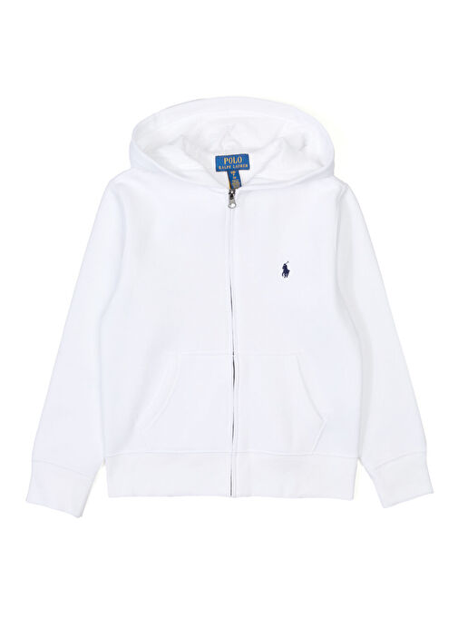 Polo Ralph Lauren - Beyaz Kapüşonlu Erkek Çocuk Sweatshirt - Beyaz