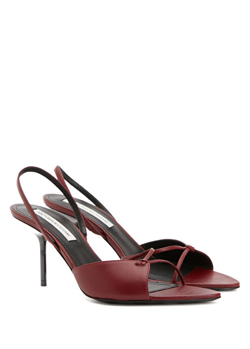 Bordo Deri Topuklu Ayakkabı - Görsel 3