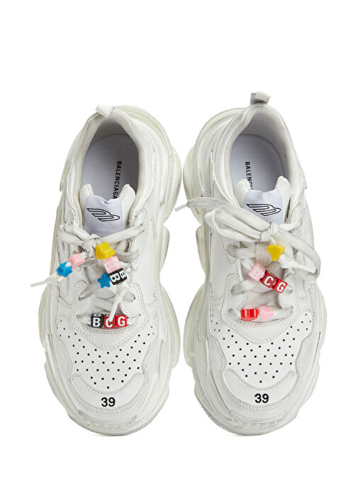Triple S Beyaz Kadın Sneaker - Görsel 5