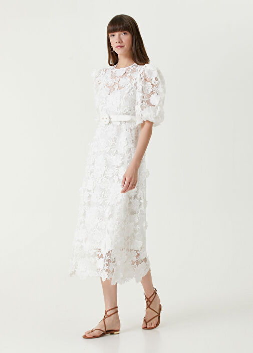 Zimmermann - Halliday White Midi Lace Dress
