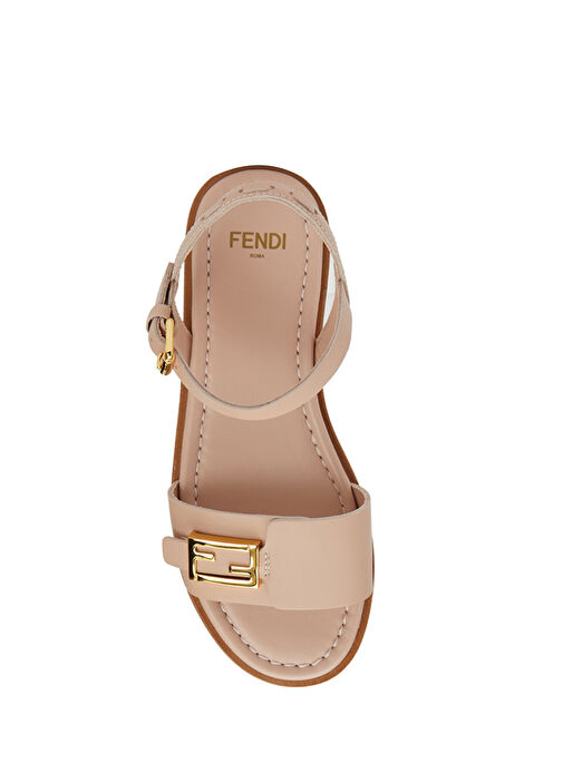 Çok Renkli Kız Çocuk Deri Sandalet - Görsel 5