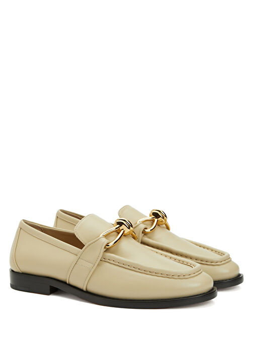 Krem Kadın Deri Loafer - Görsel 3
