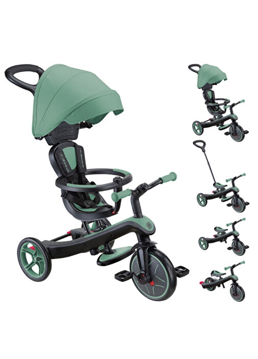 Globber - Explorer 4in1 Zeytin Yeşili 3 Tekerlekli Çocuk Trike