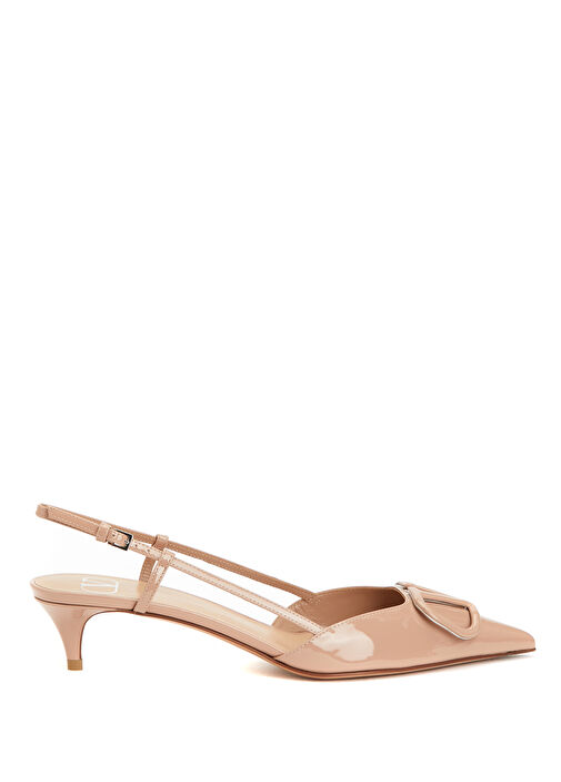 Sling Nude Deri Topuklu Ayakkabı - Görsel 2
