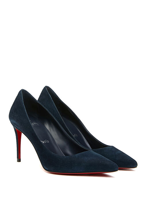 Kate Lacivert Deri Topuklu Ayakkabı - Görsel 3