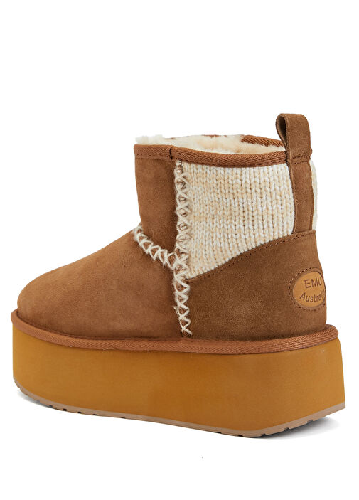 Stinger Knit Flatform Taba Kadın Süet Bot - Görsel 4