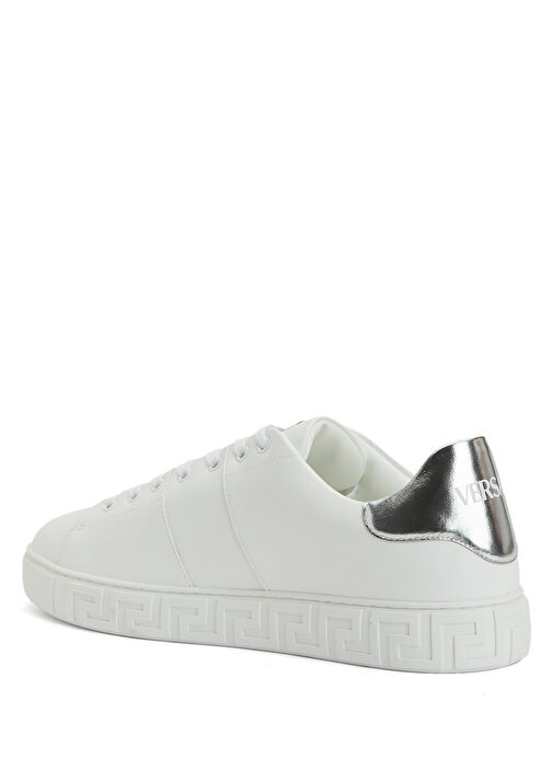 Greca Beyaz Gümüş Logo Tokalı Erkek Sneaker - Görsel 4