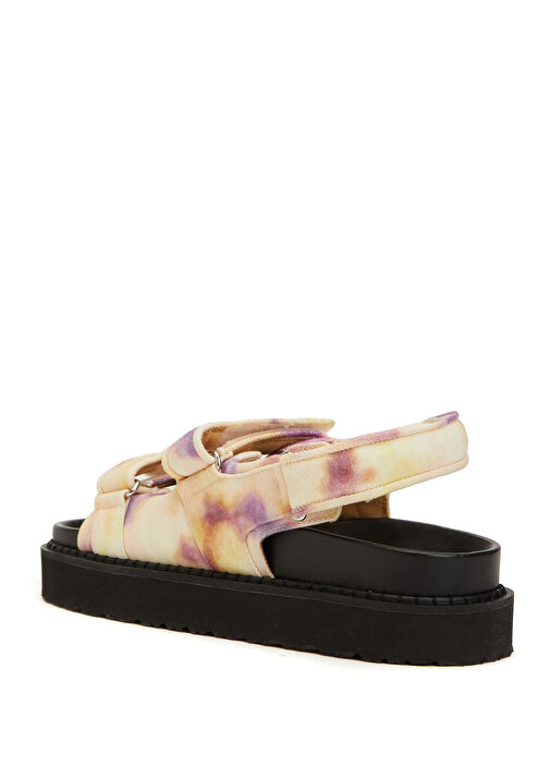 Madee Sarı Siyah Logolu Kadın Sandalet - Görsel 4