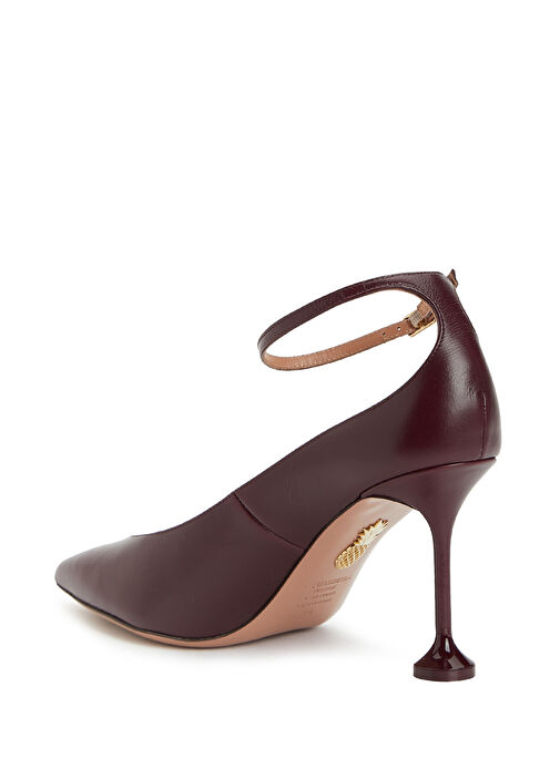 Strong Bordo Deri Topuklu Ayakkabı - Görsel 4
