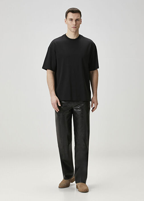 パンツ Caivin  90s leather straight pants Calvin Klein - 90s Straight Black Leather Trousers