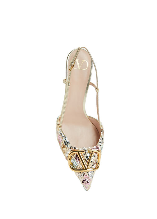 Payetli Deri Topuklu Ayakkabı - Görsel 5