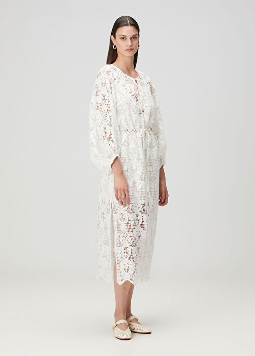 Zimmermann - Coco White Midi Lace Dress