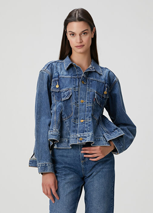 Levi's sacai Women's Denim Jacket 1 ブルー Sacai x Levi's デニム