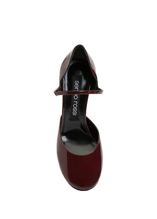 Bordo Deri Topuklu Ayakkabı - Görsel 5