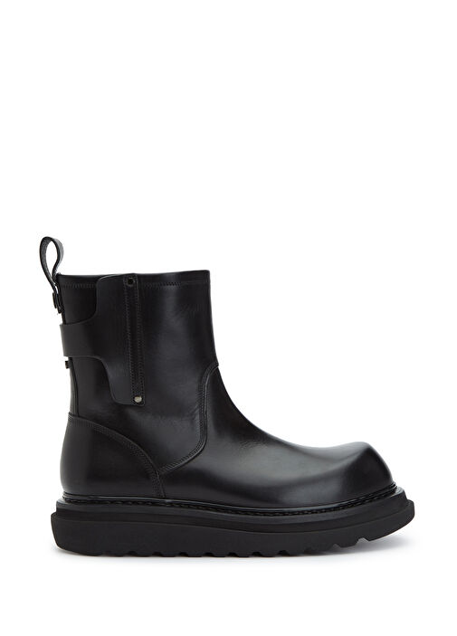 Siyah Fermuarlı Kadın Deri Bot - Görsel 2