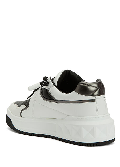 One Stud XL Siyah Beyaz Erkek Deri Sneaker - Görsel 4
