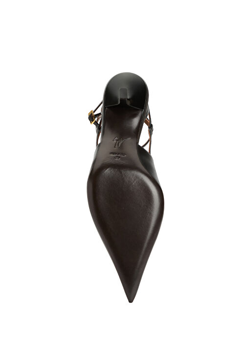 Siyah Deri Topuklu Ayakkabı - Görsel 6