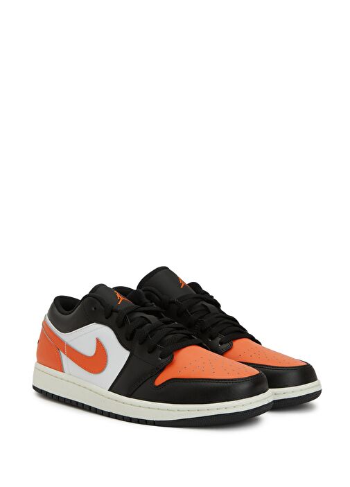 Air Jordan 1 Low Siyah Gri Erkek Deri Sneaker - Görsel 3