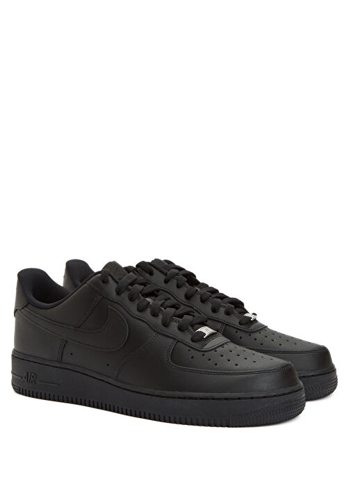 Air Force 1 '07 Siyah Erkek Deri Sneaker - Görsel 3