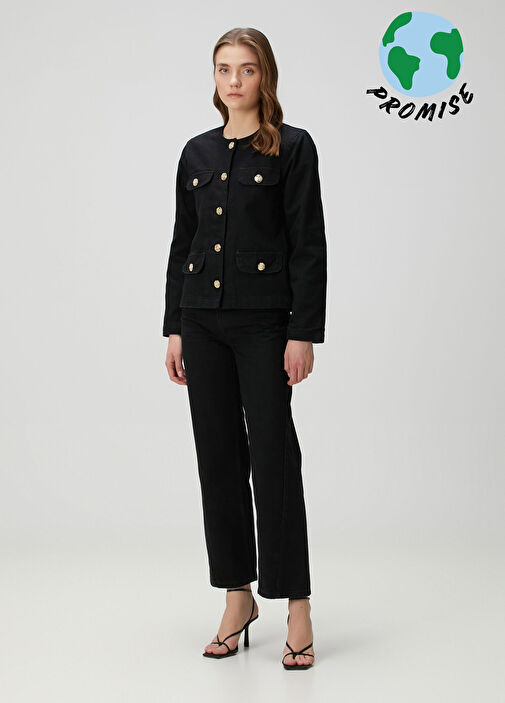 Siyah Flare Jean Pantolon