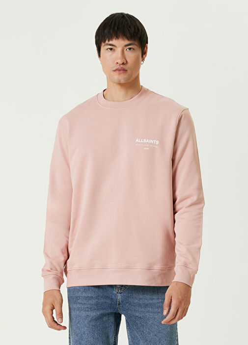 Pink AllSaints Pink Men Relaxed Fit Access Pink Organic Cotton Sweatshirt 1507567 Beymen