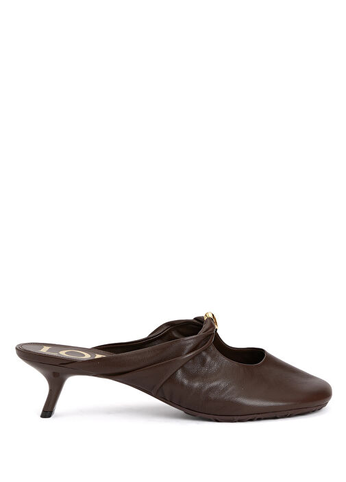 Pebble Kahverengi Kadın Deri Terlik - Görsel 2