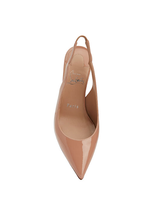 Hot Chick Sling Nude Deri Topuklu Ayakkabı - Görsel 5