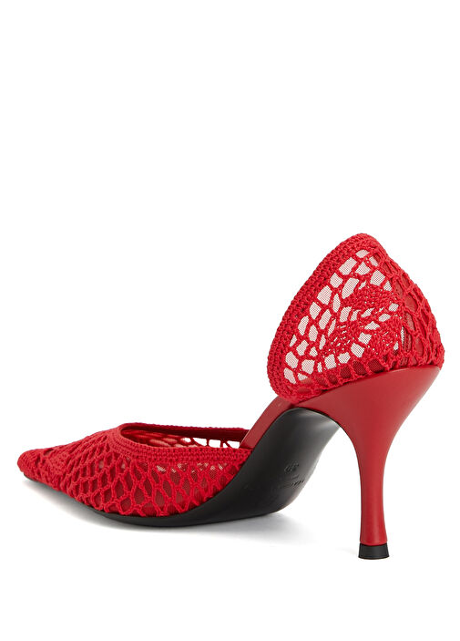 Kırmızı Tığ İşi Topuklu Ayakkabı - Görsel 4