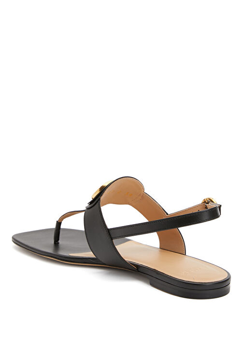 Siyah Kadın Deri Sandalet - Görsel 4