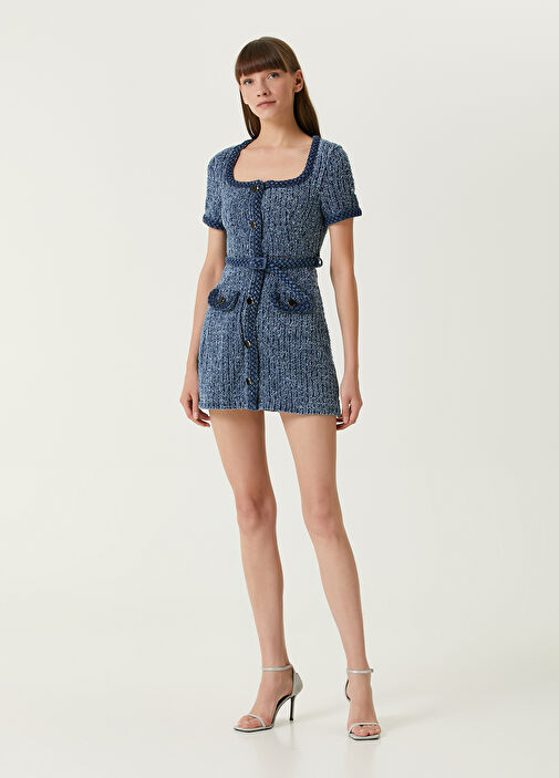 ワンピース S tweed balloon dress mini theredthread S tweed balloon dress mini theredthread Aurora Belted Tweed