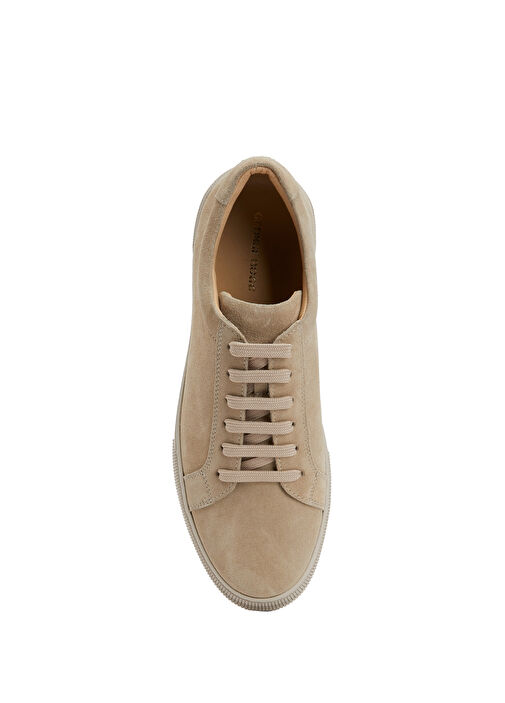 Bej Erkek Deri Sneaker - Görsel 5