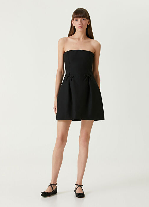 Valentino - Black Mini Wool Evening Dress Valentino - Black Mini Wool Evening Dress