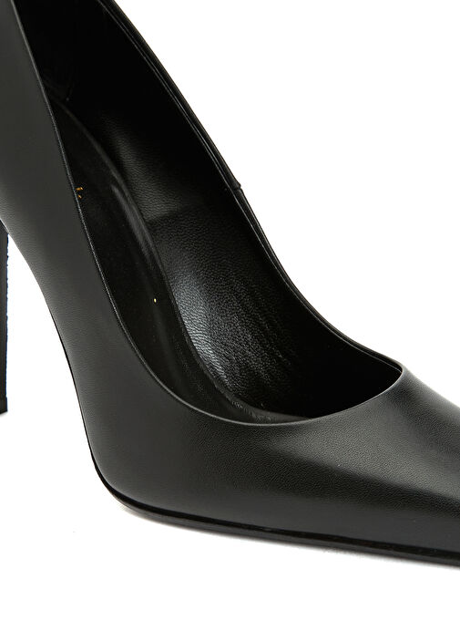 Siyah Kadın Deri Topuklu Ayakkabı - Görsel 8