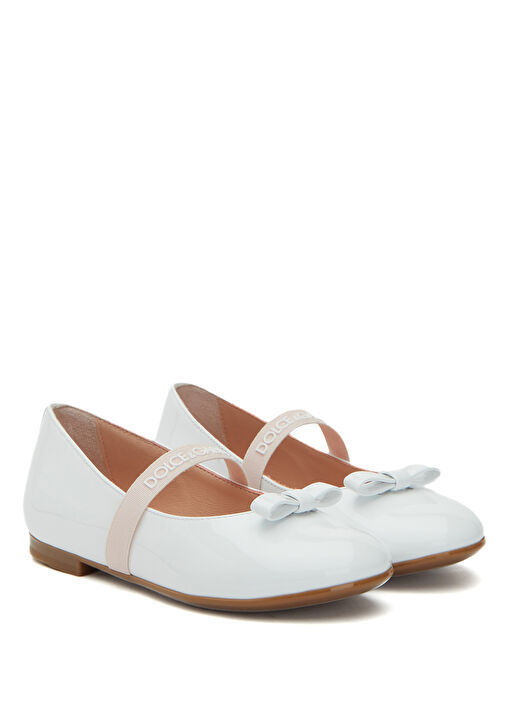 Beyaz Kız Çocuk Deri Babet - Görsel 3