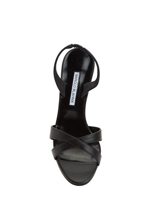 Callasli Siyah Kadın Deri Sandalet - Görsel 5