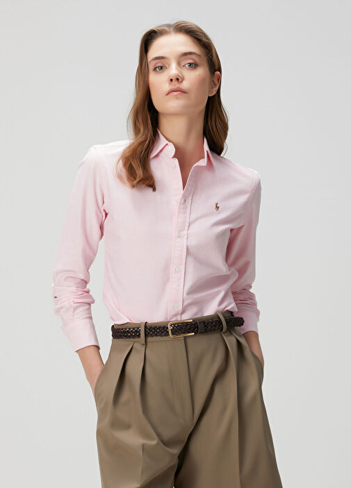 Custom Fit Pembe Oxford Gömlek