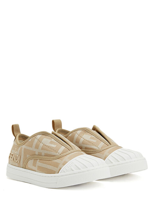 Bej Logo Desenli Unisex Çocuk Sneaker - Görsel 3