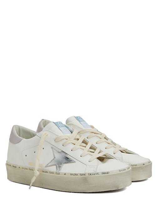 Hi-Star Beyaz Lila Kadın Deri Sneaker - Görsel 3