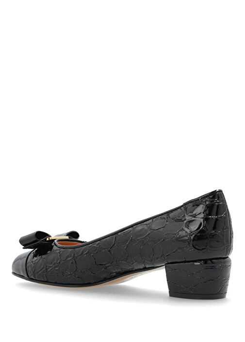 Vara Siyah Deri Topuklu Ayakkabı - Görsel 4