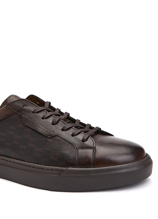 Kahverengi Erkek Deri Sneaker - Görsel 7