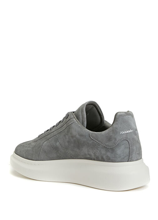 Oversized Retro Gri Erkek Deri Sneaker - Görsel 9