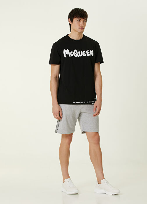 Alexander McQueen - Black and White Logo Printed T-shirt