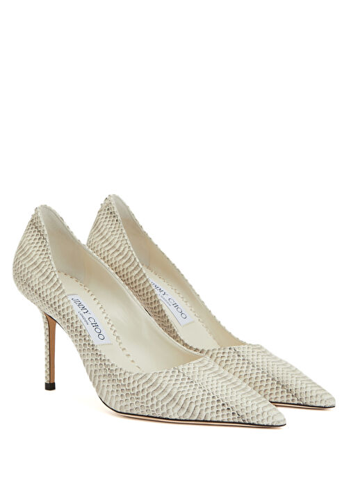 Love Ekru Desenli Deri Stiletto - Görsel 3