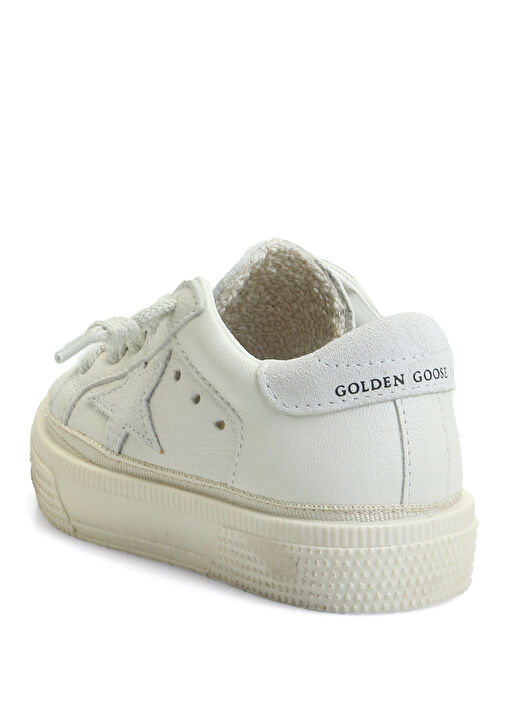 May Beyaz Unisex Çocuk Deri Sneaker - Görsel 4