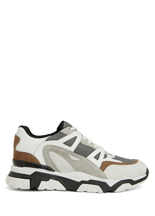 Açık Gri Erkek Deri Sneaker - Görsel 2