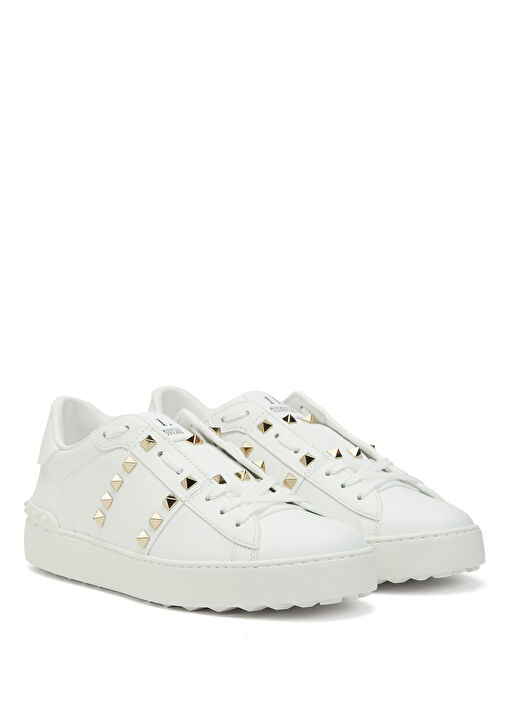 Valentino Garavani Beyaz Valentino Garavani Rockstud Kadın Deri Sneaker