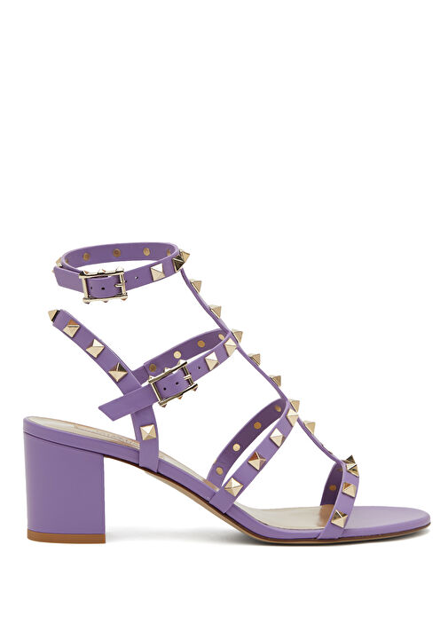 Rockstud Mor Kadın Deri Sandalet - Görsel 2