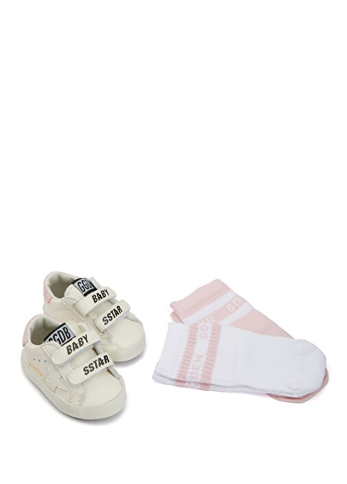 Super-Star Beyaz Pembe Kız Bebek Deri Sneaker - Görsel 7