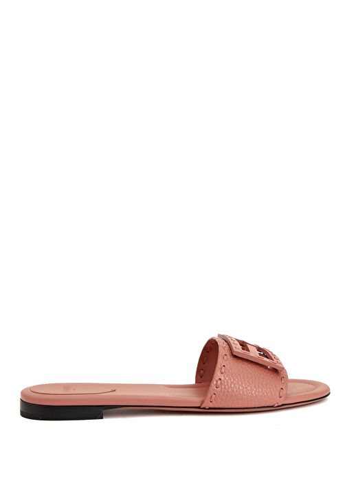 Pembe Kadın Deri Terlik - Görsel 2