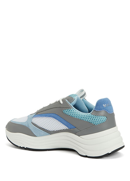 Gri Mavi Erkek Deri Sneaker - Görsel 4